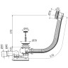 Сифон ALCAPLAST A55K-RG-P для ванны автомат комплект, красное золото глянец